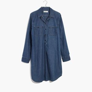 Madewell Blue Denim Popover Shirt Dress Women’s Size M | Casual Everyday Cotton